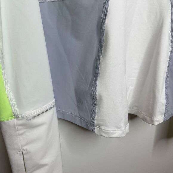LULULEMON TRAIL BOUND LONG SLEEVE 8 WHITE CLEAR MINT Top Running Hiking Workout - Picture 7 of 9